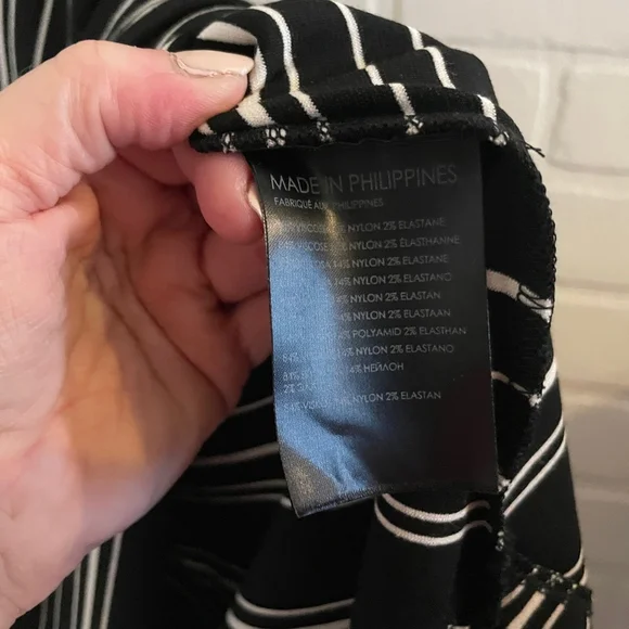 Club Monaco Asymmetrical Belted Knit Midi Dress Stripe Sz S - Picture 16 of 16